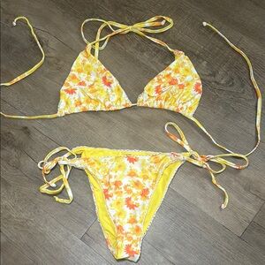 Yellow Floral Bikini Set